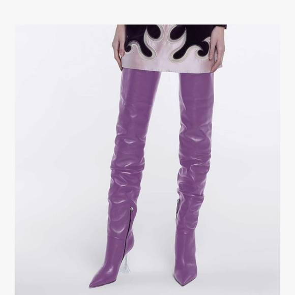 Fashion Nova Lavender Heeled Boots - Picture 6 of 9